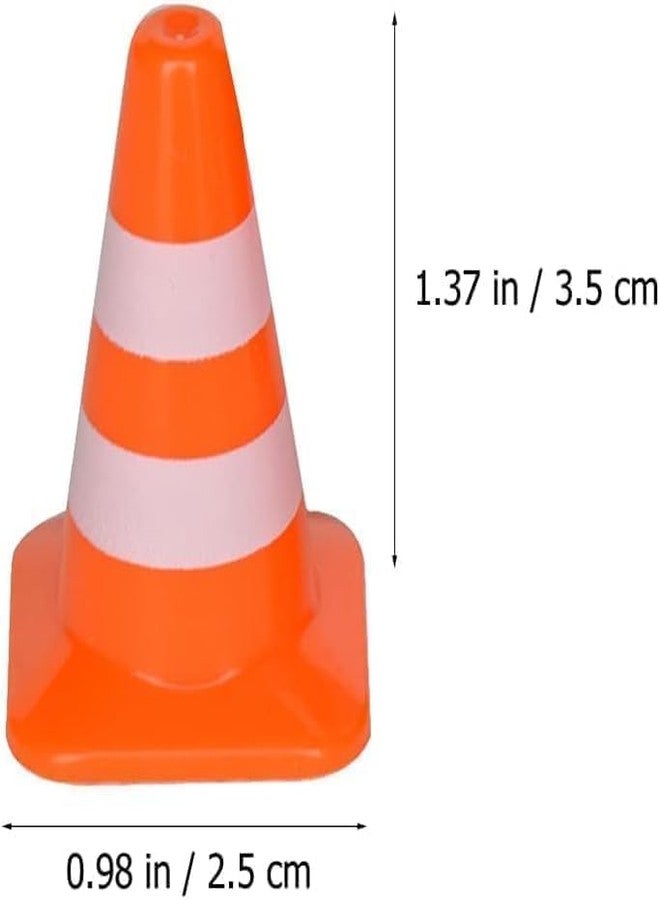 Mozff 14Pcs Miniature Traffic Cones for Dollhouse, Plastic Road Sign Educational Construction Model - Image 2